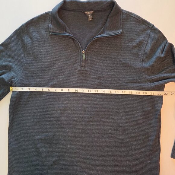 Van Heusen FLEX Quarter Zip Long Sleeve Pullover, Mens LG, Charcoal Gray - Picture 5 of 9